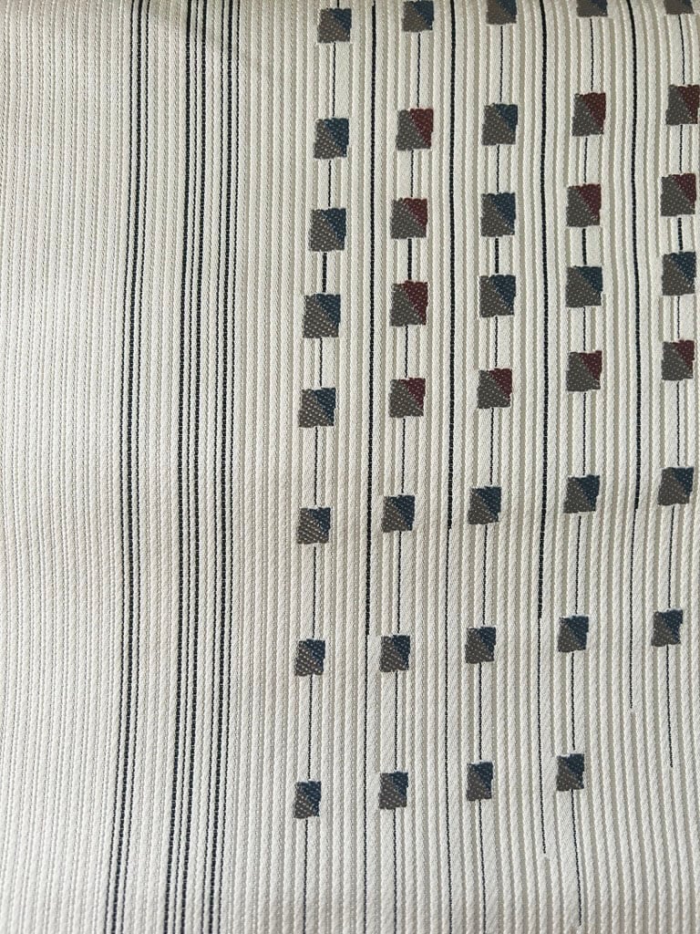 No.415 名古屋帯クールモダン幾何学文様一重未使用綴じ糸付カジュアル