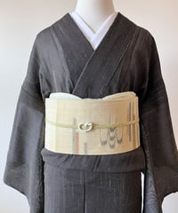 夏琉球 夏着物 琉球絣 縞文様 ネイビー×ブルー 正絹［K126］ | kimono