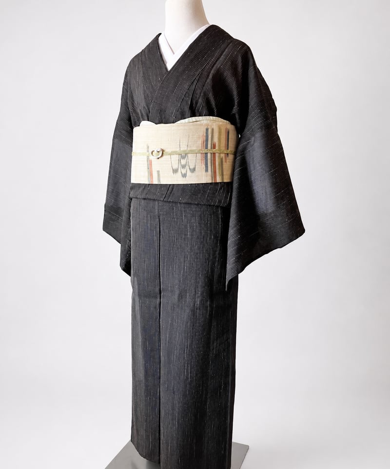 白鷹上布 小松織物工房 絹上布 夏着物 縞柄［K134］ | kimono ulala