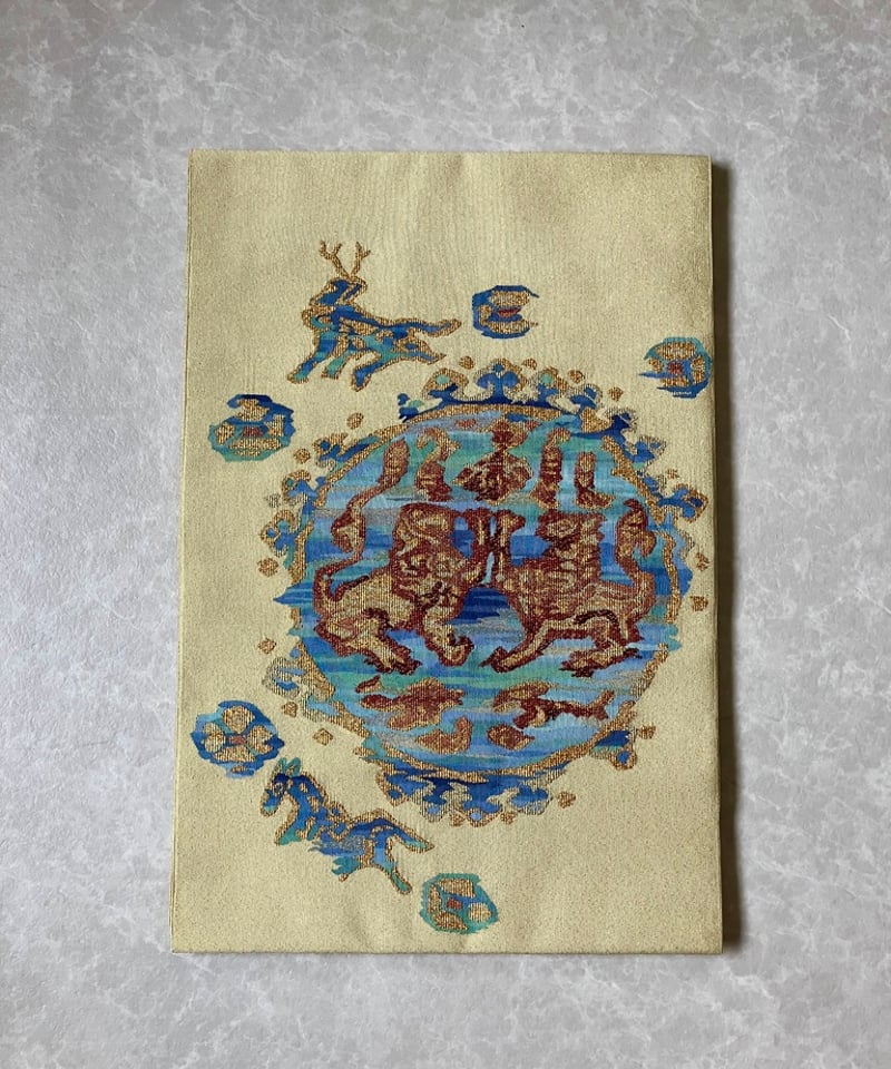 川島織物 獅子 綴れ名古屋帯 黄色［N121］ | kimono ulala