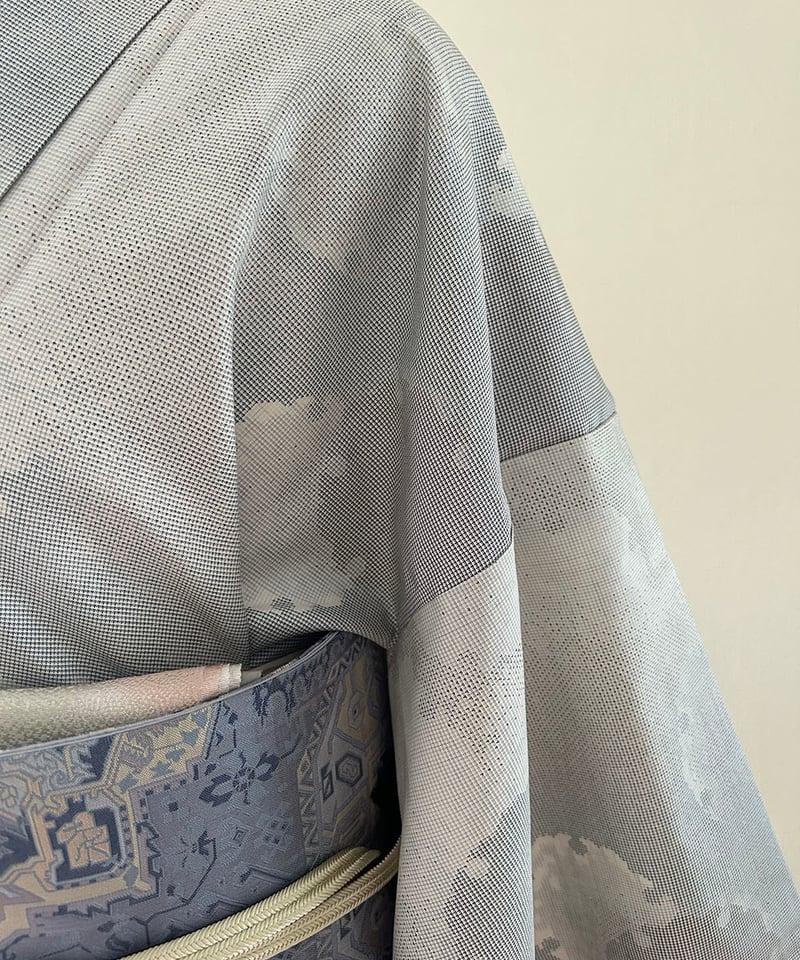 雪輪柄 白大島［K116］ | kimono ulala