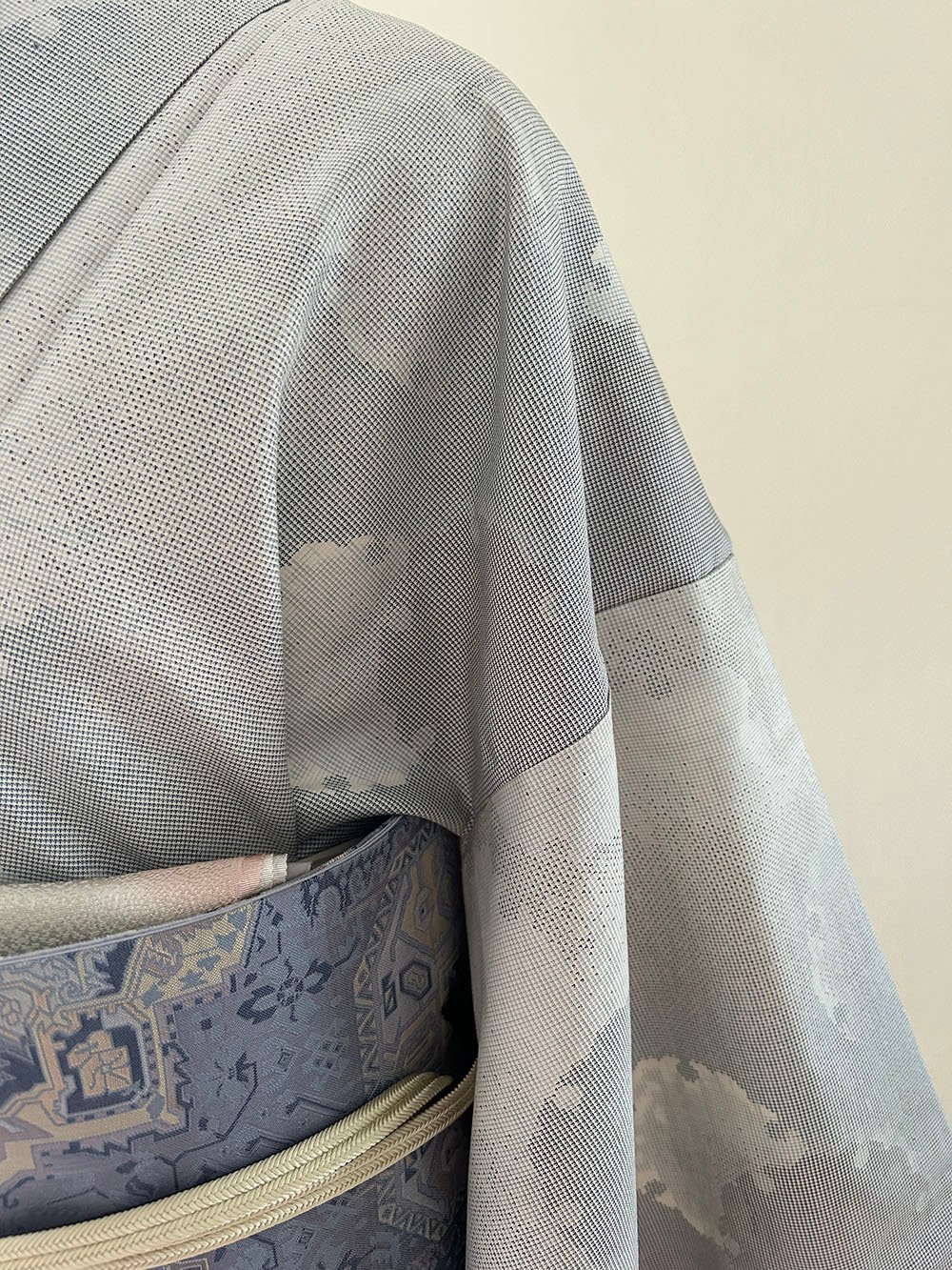 雪輪柄 白大島［K116］ | kimono ulala