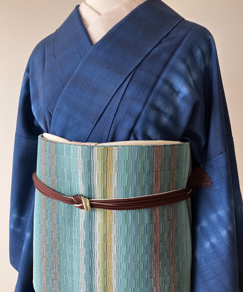 首里織 名古屋帯〈アクアグリーンの織り段〉［N135］ | kimono ulala