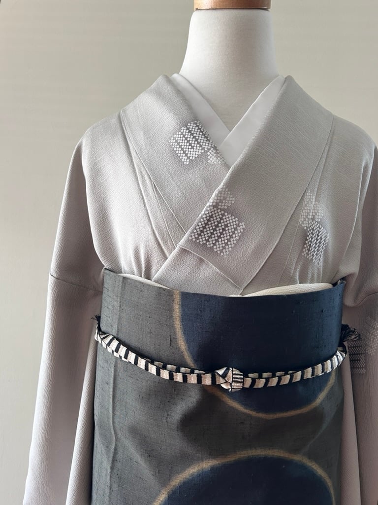 源氏香柄 小紋 アイスグレー［K165］ | kimono ulala