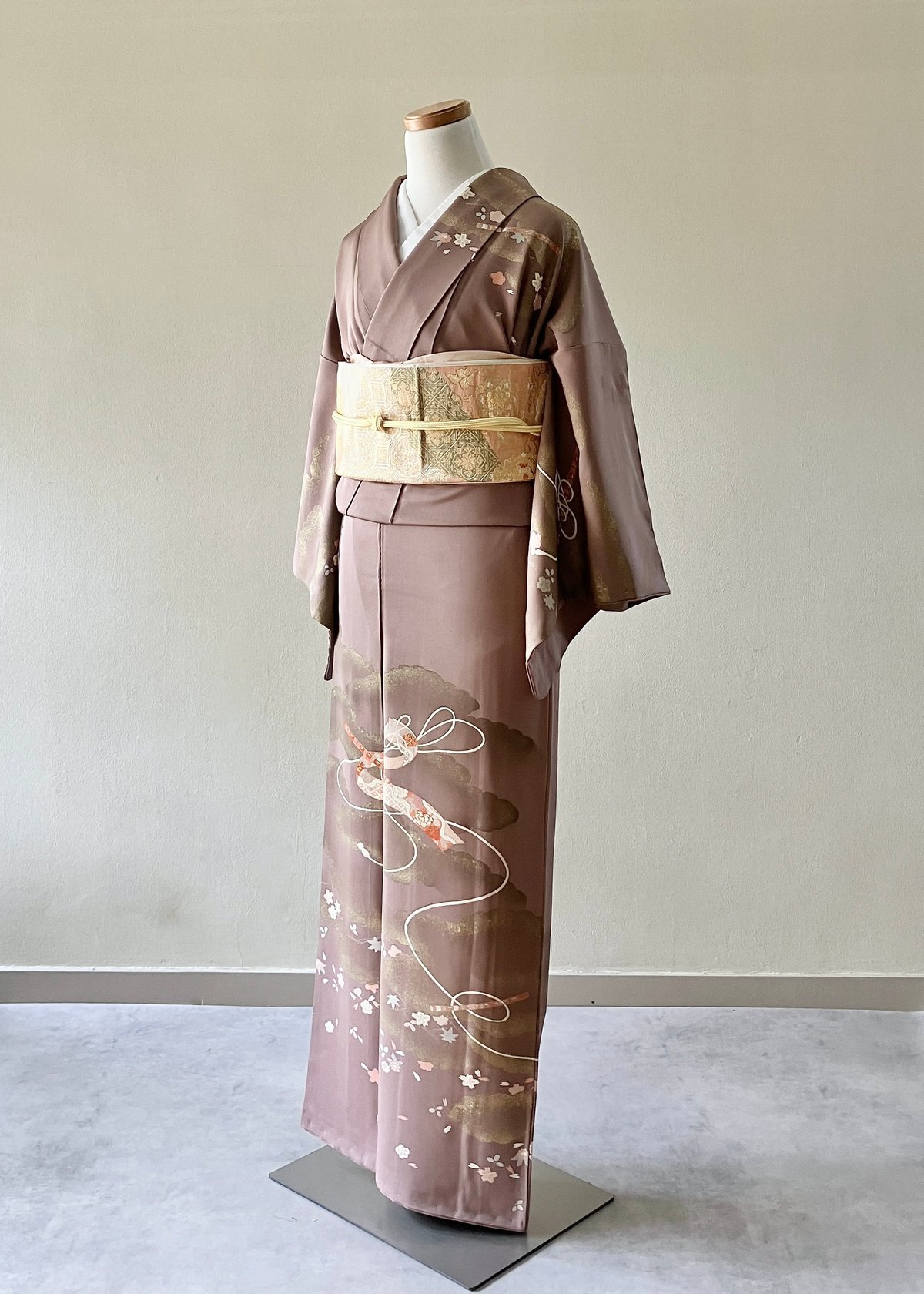 9173］訪問着 美品 未使用 総絞り 取り合え 草花 逸品 楓 正絹 着物 袷