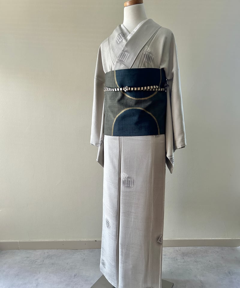 正絹　小紋　源氏香　未使用 源氏香柄 小紋 アイスグレー［K165］ | kimono ulala