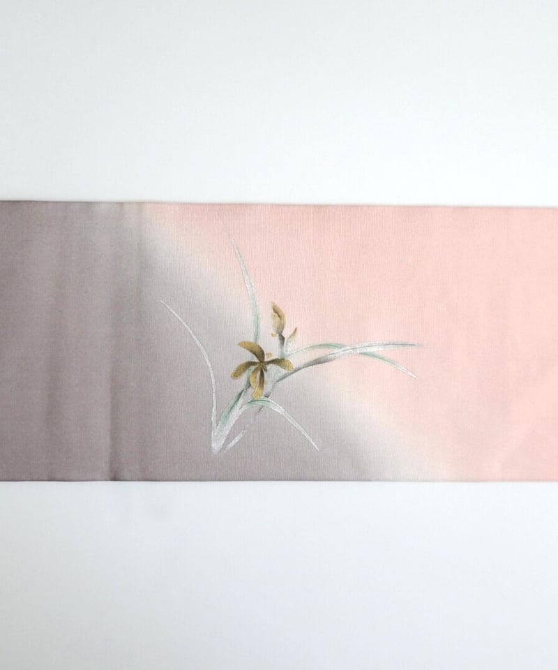 手描き春蘭柄塩瀬名古屋帯［N003］ | kimono ulala 