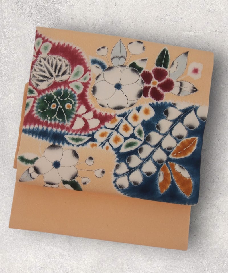 本場奄美大島紬 泥染め オレンジの花