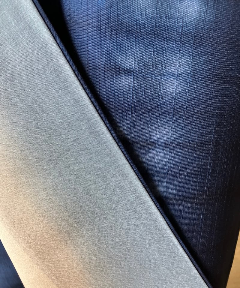 藍色 絞り縞模様 袷紬 正絹 大きめサイズ［K178］ | kimono ulala