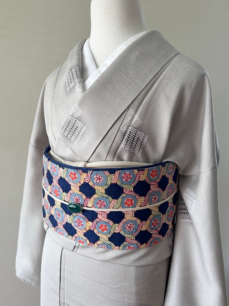 源氏香柄 小紋 アイスグレー［K165］ | kimono ulala