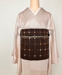 藍色 絞り縞模様 袷紬 正絹 大きめサイズ［K178］ | kimono ulala