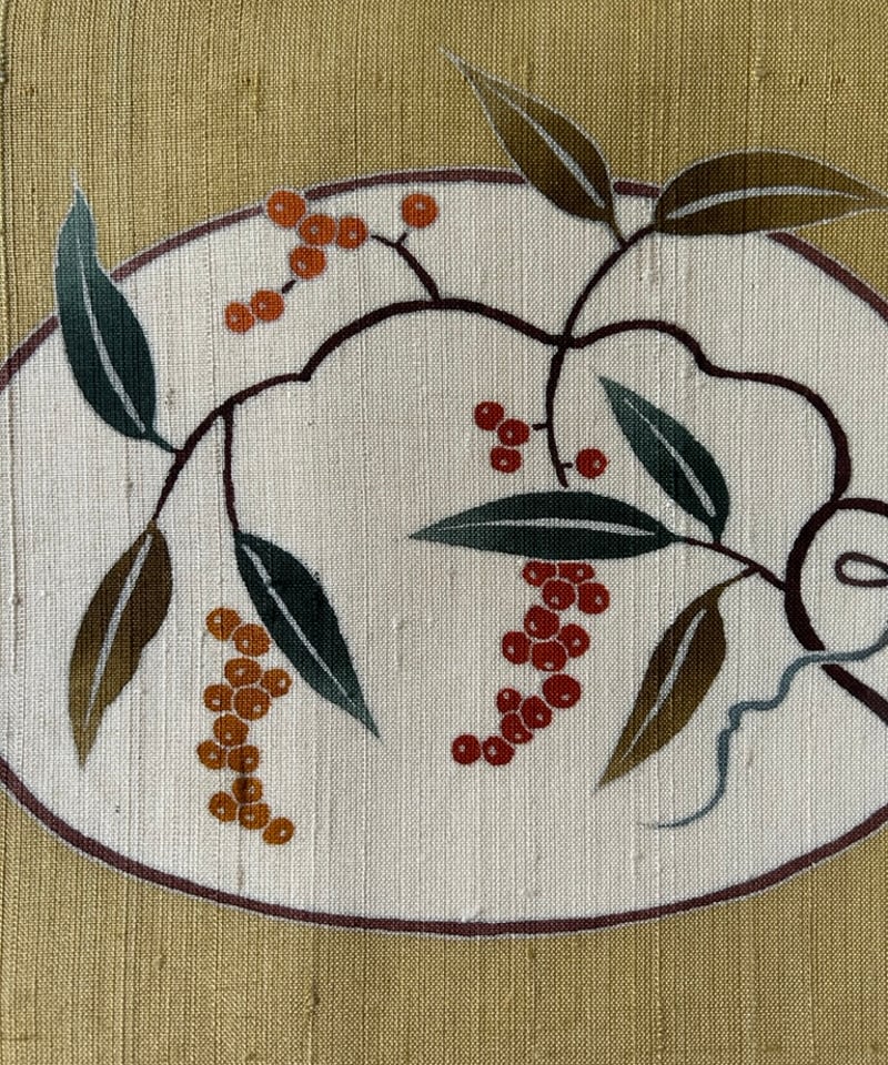 南天 ポイント柄名古屋帯 辛子色［N120］ | kimono ulala