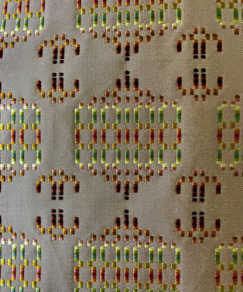 首里花織 名古屋帯 正絹 琉球織物×幾何学文様 柔らかな黄色