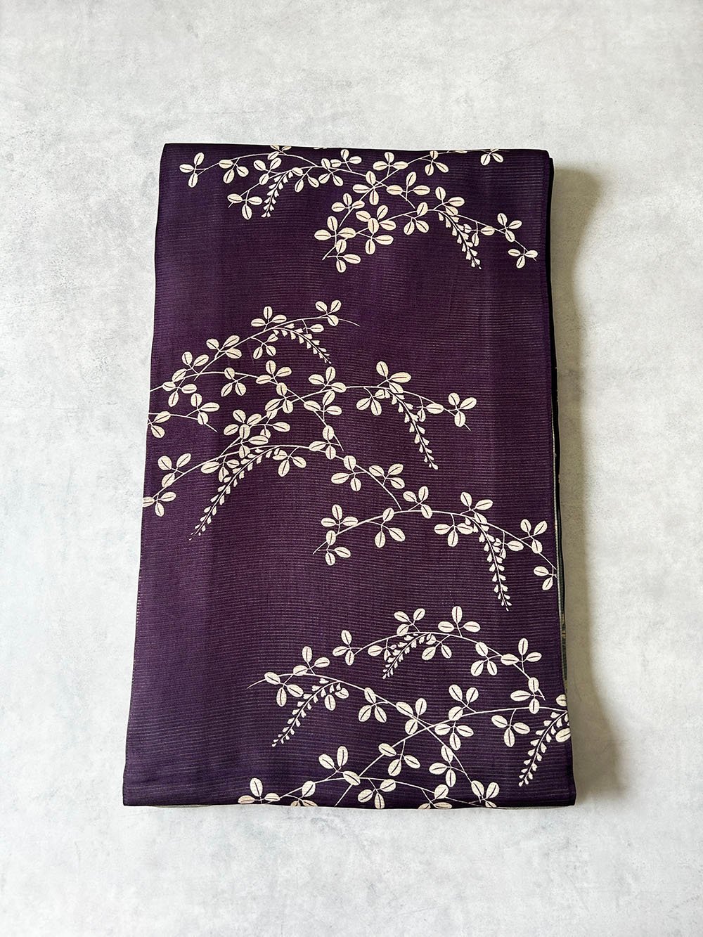 絽 夏名古屋帯 紫の地に白い萩の模様［N106］ | kimono ulala