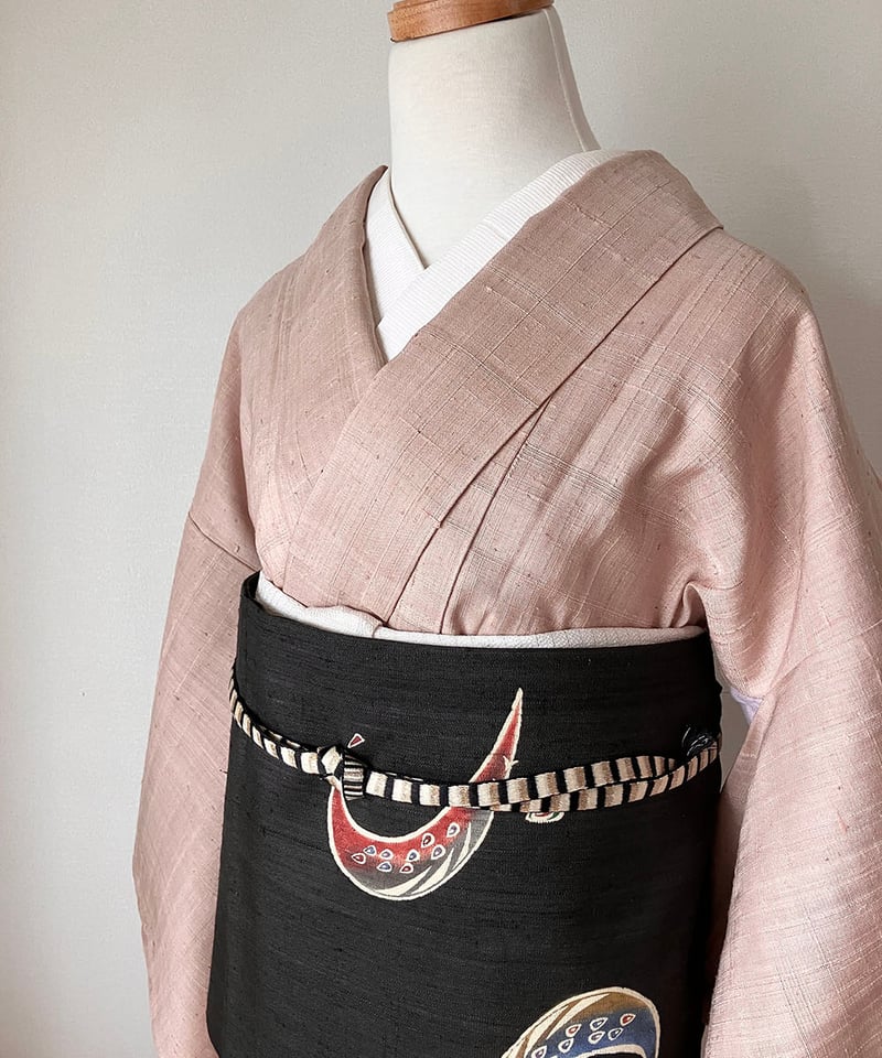 しょうざん 生紬 やわらかな薄紅色 単衣着物［K181］ | kimono ulala