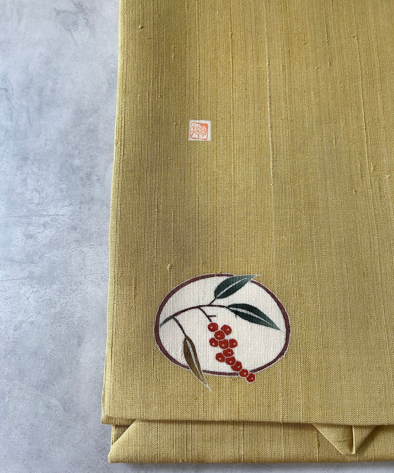 名古屋帯 お太鼓柄 ポイント柄 墨流し ちりめん ☆メーカー在庫