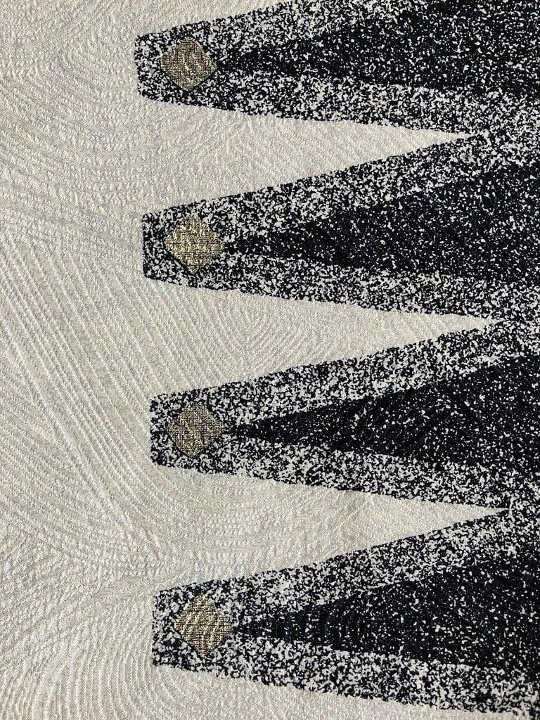 モノトーン幾何学模様袋帯 白 黒 金［F043］ | kimono ulala