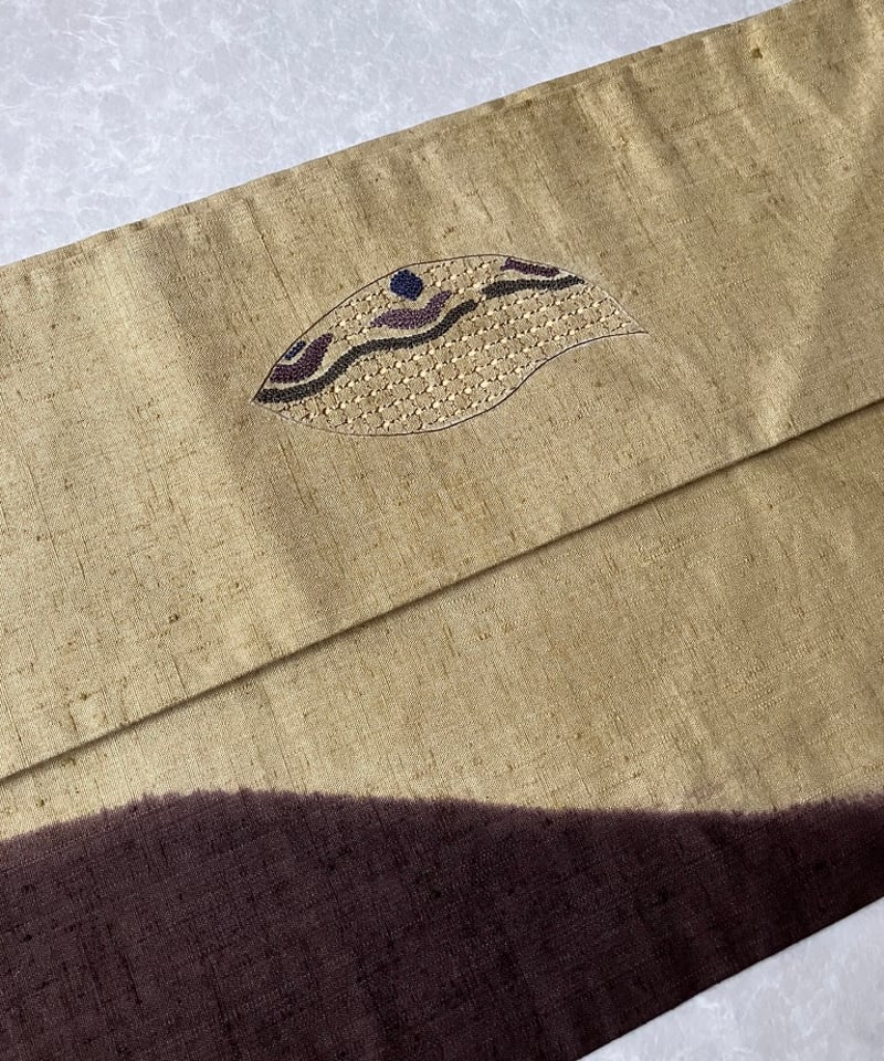 未使用】スワトウ刺繍と相良刺繍の九寸名古屋帯［N034］ | kimono ulala 