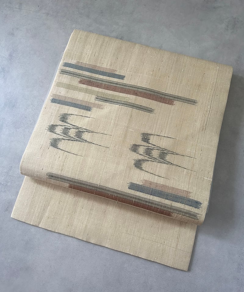 琉球絣帯 a*t様 名古屋帯 格子の琉球絣 八寸 正絹