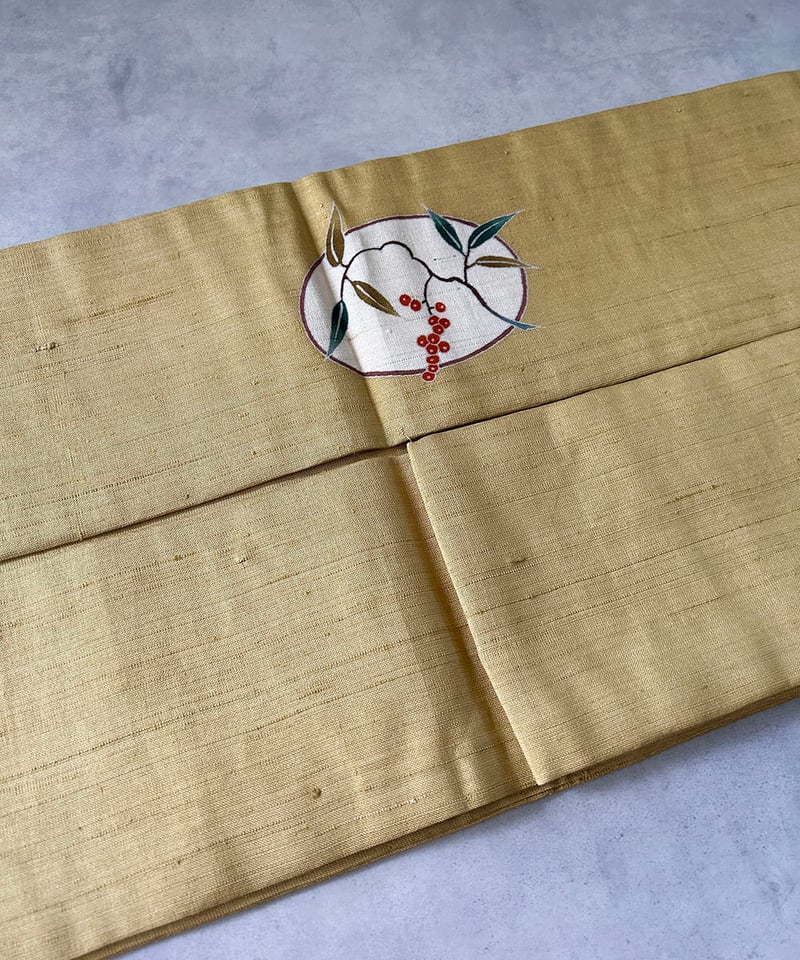 南天 ポイント柄名古屋帯 辛子色［N120］ | kimono ulala