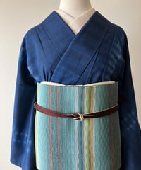 本結城紬 縞模様 ストライプ ブルーグレー［K161］ | kimono ulala