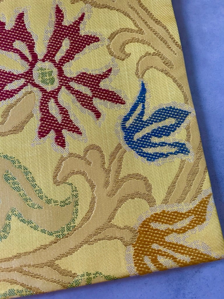 帯屋捨松】名古屋帯 黄色花文様［N118］ | kimono ulala