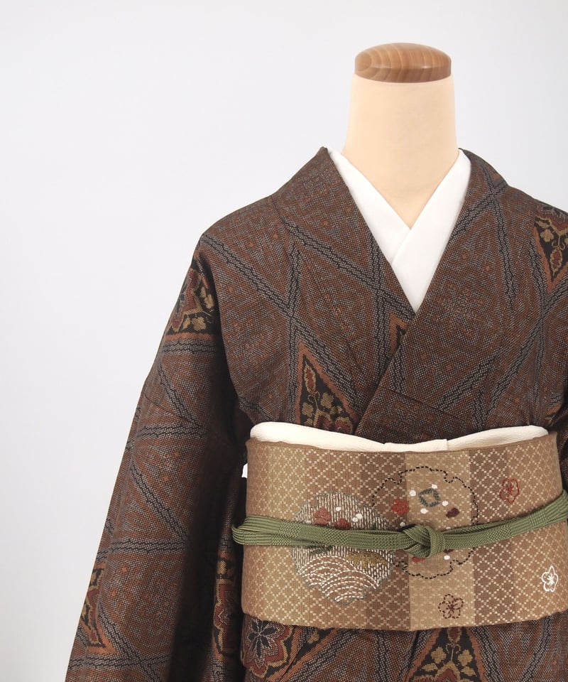 フランス刺繍風 六通袋帯 ベージュ［F015］ | kimono ulala