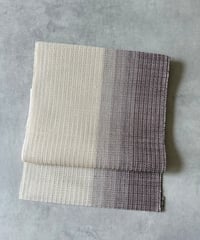 夏八寸帯 手織り絹麻ぼかし【新品未使用】［N107］