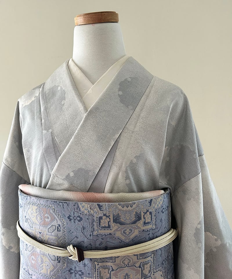 雪輪柄 白大島［K116］ | kimono ulala