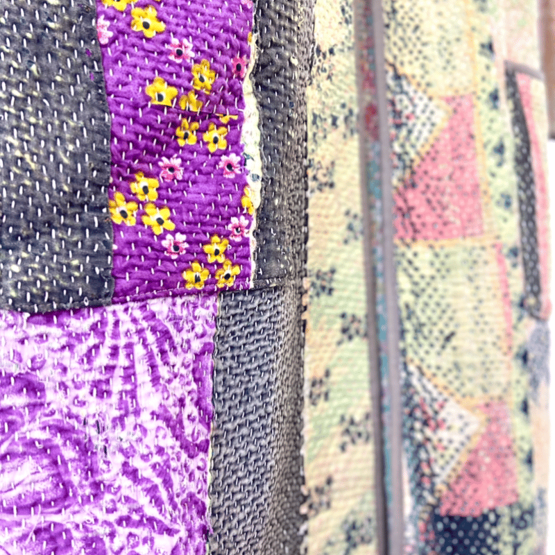 コットン　カンタ　刺し子　リバーシブルジャケット コットン カンタ 刺し子 リバーシブルジャケット カンタ刺繍の