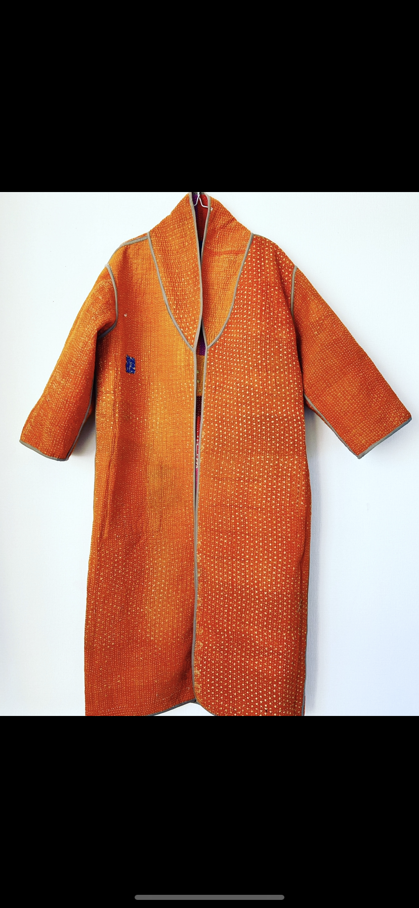 インド製　カンタキルトジャケット ガウン コート インド刺繍　エスニック カンタ刺繍ジャケット_16_new | Neela caravan