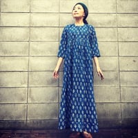 ニーラ　neela ブロックプリントワンピース ブロックプリントワンピース 大人ブラック | Neela caravan