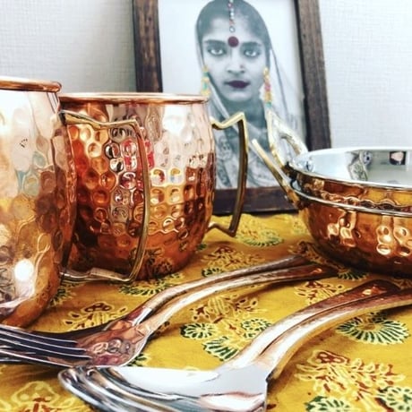 銅のインドカレー食器セット