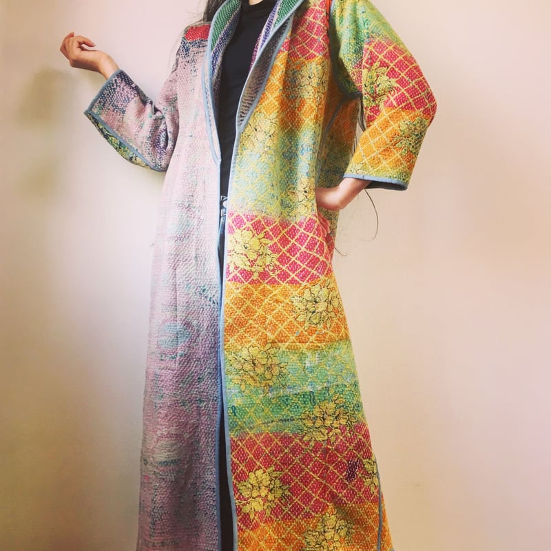 カンタ刺繍 VINTAGE KANTHA KIMONO JACKET-3 | Neela ca