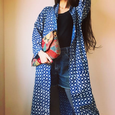 🅰️ block print kimono long shirt