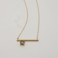 K18  ×  Gold Bar Green Toulmarine Necklace