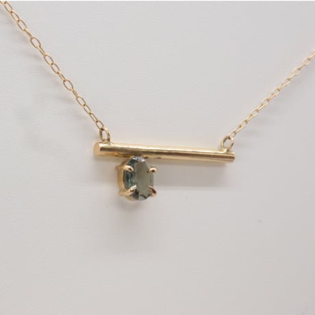 K18  ×  Gold Bar Green Toulmarine Necklace