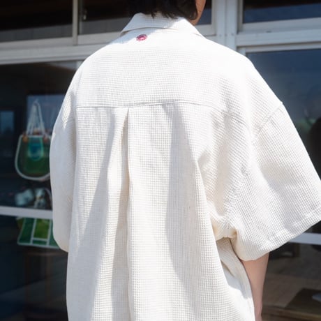 MONOSTEREO,Thermal Bath Waffle Oversized Shirt