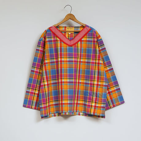 Nigel Cabourn×ORIGINAL MADRAS TRADING COMPANY,Rib V Neck
