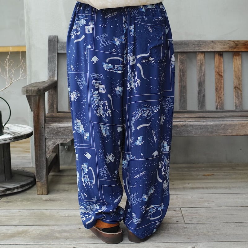 PORTER CLASSIC FRENCH FILM アロハパンツXL ネイビー Porter Classic(ポータークラシック) ALOHA PANTS FRENCH FILM