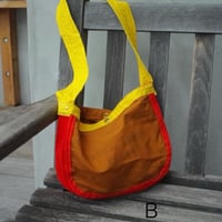 BROWN TABBY, mix fabrics small News paper bag