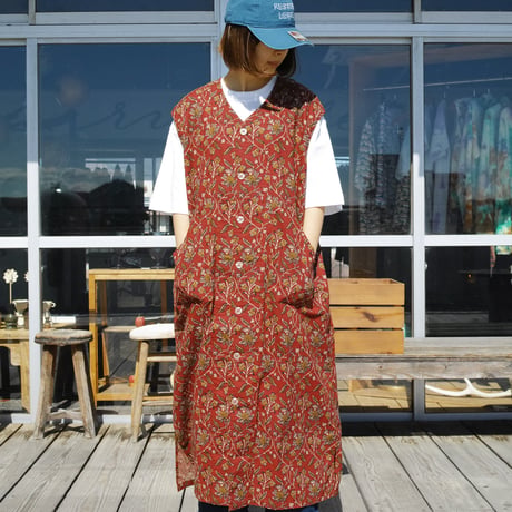 South2 West8,Sleeveless V Neck Dress -Batik Prinred