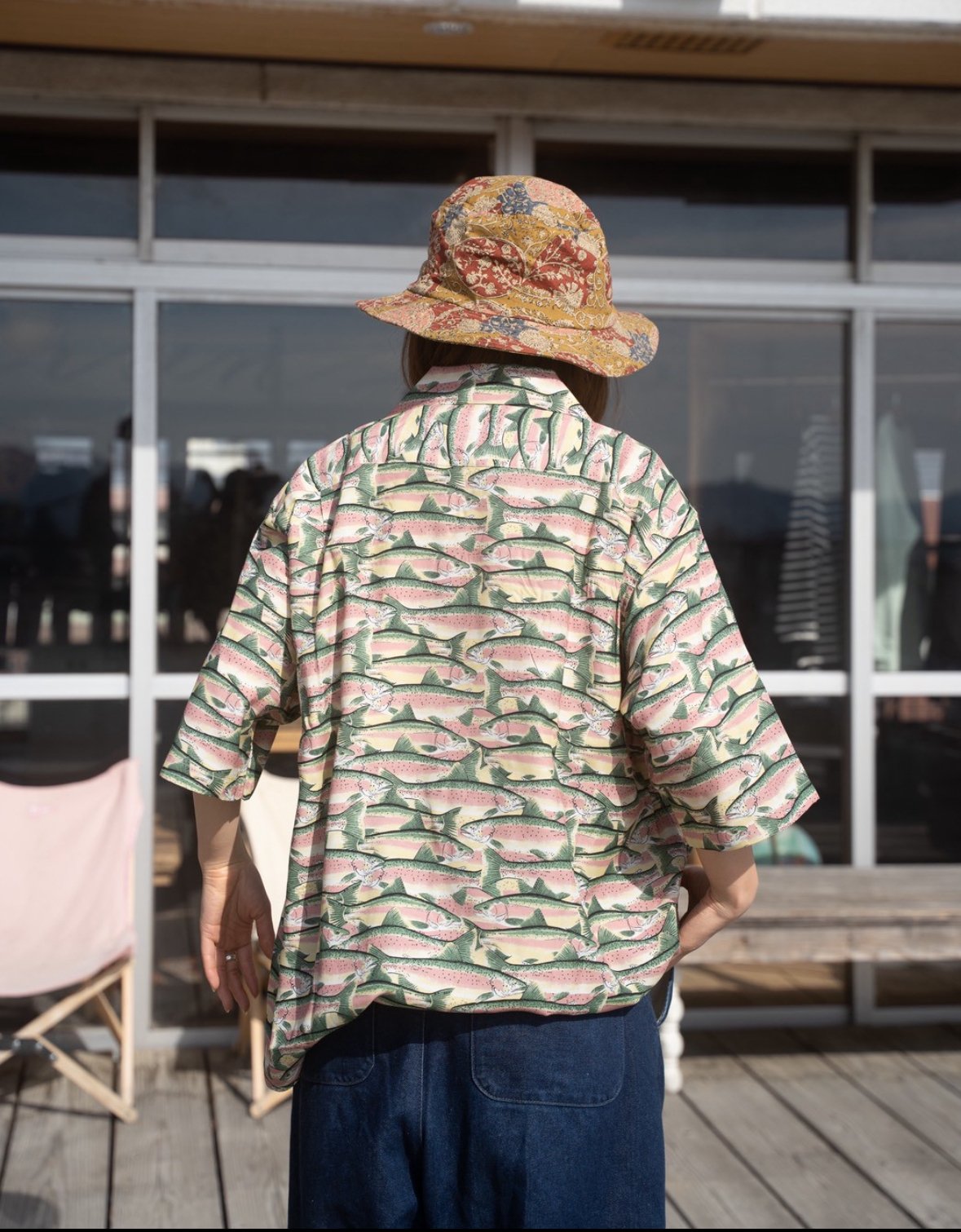 South2 West8, S/S Open Collar Shirt-Trout | Pur