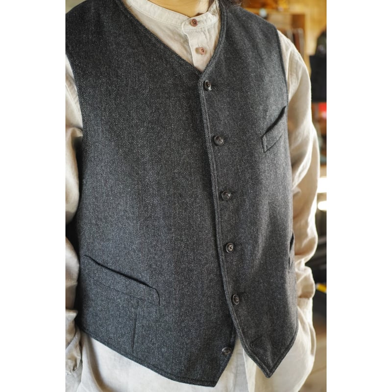 Nigel Cabournウールベスト ネイビー 時代を超えたNEW FABRIC》HEMP WOOL – ナイジェル・ケーボン