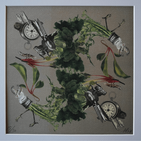 AlexanderLeeChang, draw and collage 25(Woodworks)