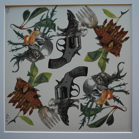 AlexanderLeeChang, draw and collage 25(Woodworks)