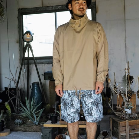 Monitaly, Drop Crotch Shorts, Cotton Print Floral Turq