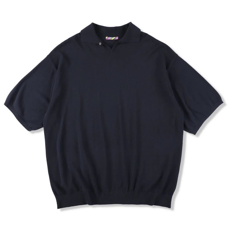トップス is-ness Knitted Big Polo is-ness (イズネス) KNITTED BIG POLO / ニットビッグポロ