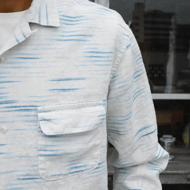 PORTER CLASSIC, OLD FRANCE INDIGO PRINT LONG SH