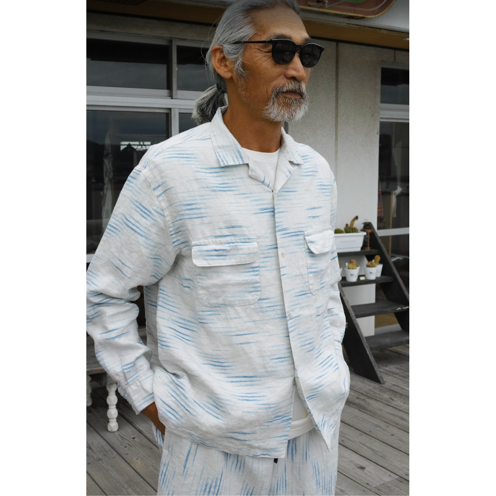 PORTER CLASSIC, OLD FRANCE INDIGO PRINT LONG SH